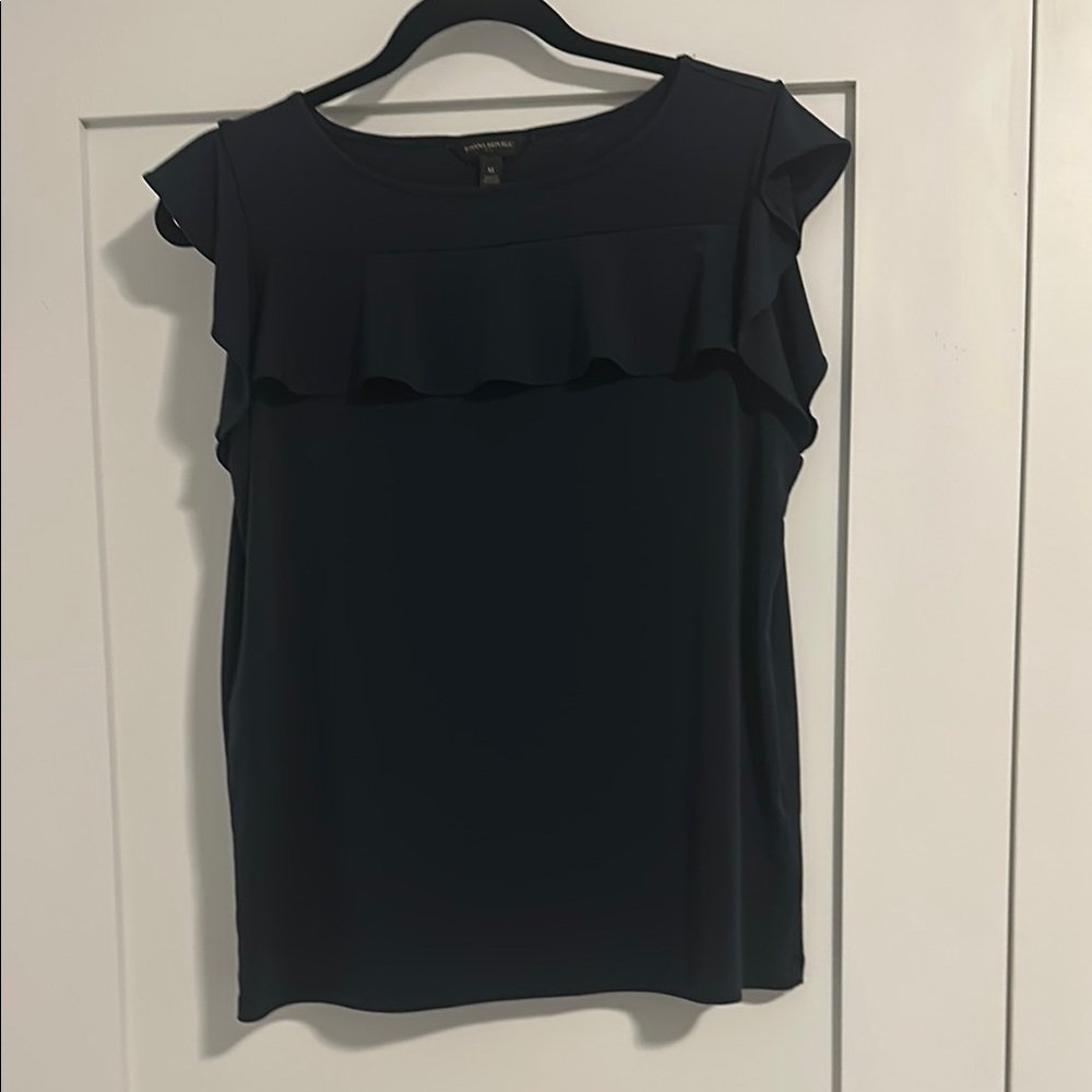 Women's Dark Navy Ruffle Top